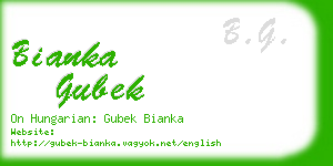 bianka gubek business card